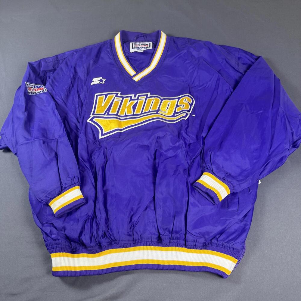 Vintage Minnesota Vikings NFL Pro Line Starter Pullover Windbreaker Men's XL